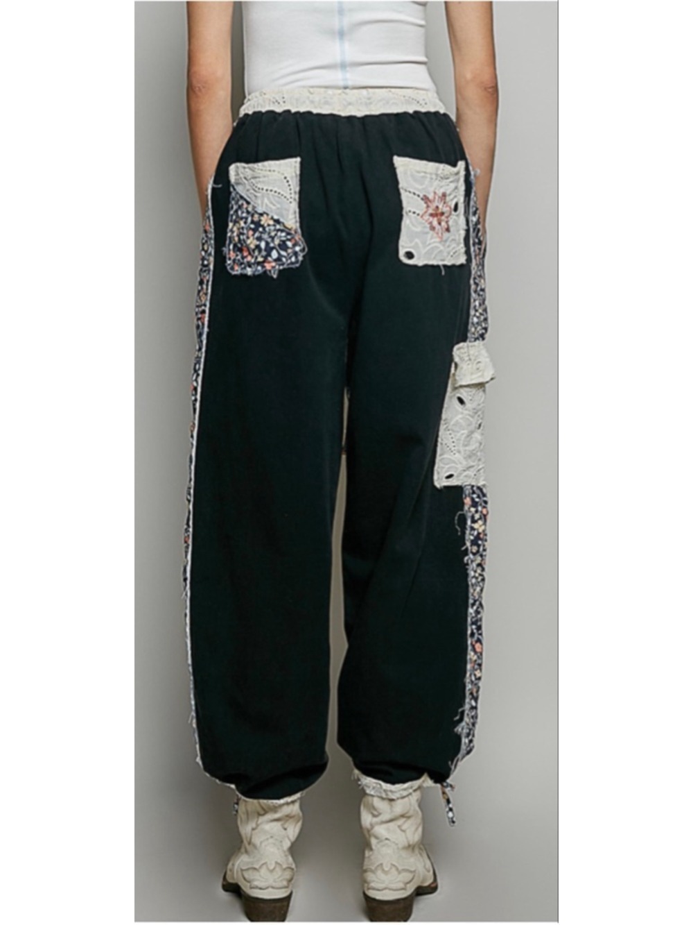 NEW Pol Embroidery Free People Vibe Boho Whimsigoth Patchwork Pants sizes S M L - Picture 4 of 6